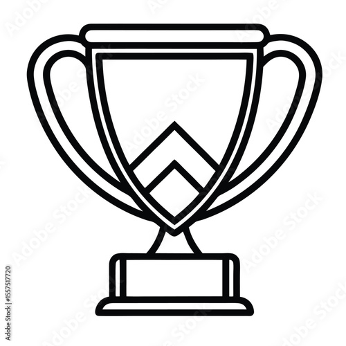 Trophy cup icon outline trophy cup vector icon for web design isolated on white background