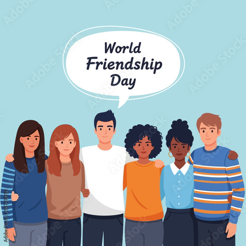 Diverse Group of Friends Celebrating World Friendship Day