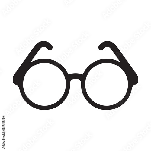 Rounded glasses silhouette icon vector illustration. Eye Glasses.
