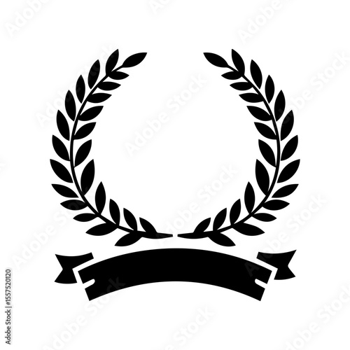 Elegant And Minimalist laurel  Wreath with Riboon Badge.