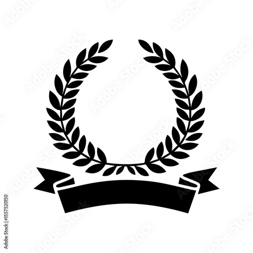 Elegant And Minimalist laurel  Wreath with Riboon Badge.