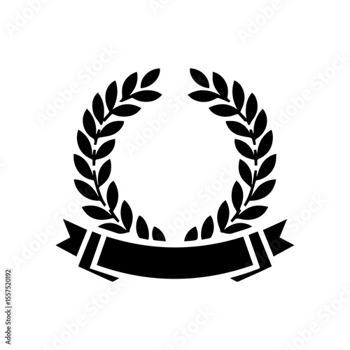 Elegant And Minimalist laurel  Wreath with Riboon Badge.
