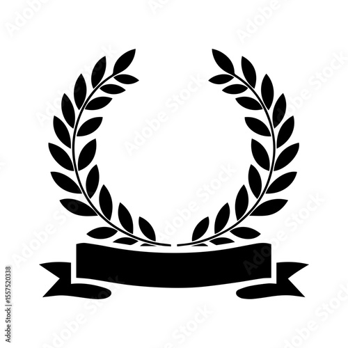 Elegant And Minimalist laurel  Wreath with Riboon Badge.