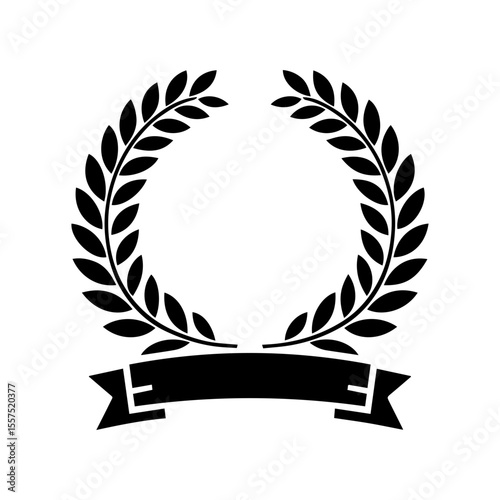 Elegant And Minimalist laurel  Wreath with Riboon Badge.
