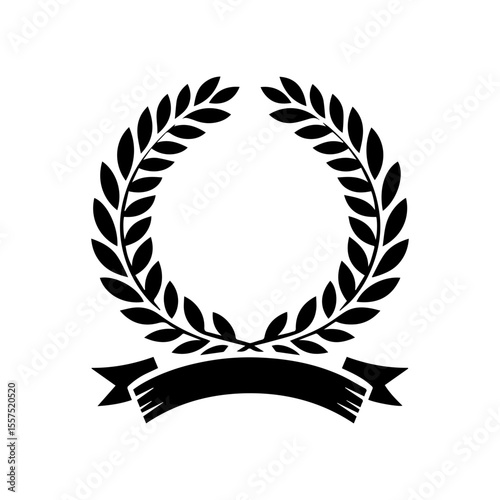Elegant And Minimalist laurel  Wreath with Riboon Badge.