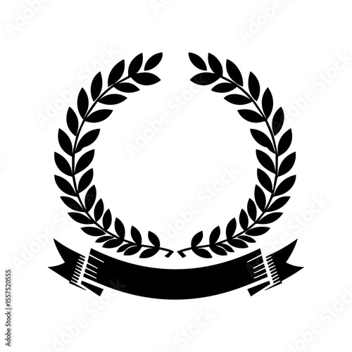 Elegant And Minimalist laurel  Wreath with Riboon Badge.