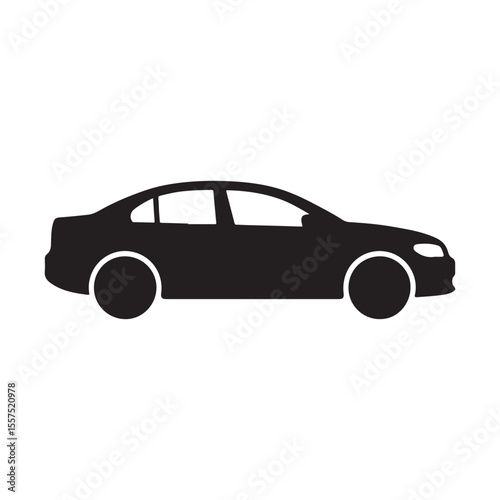 Car silhouette icon vector illustration. Private car.