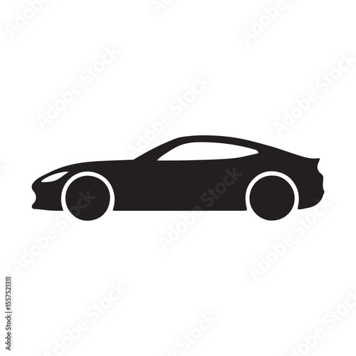 Sports car silhouette icon vector illustration on white background.