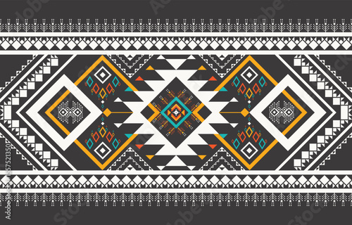 Tribal seamless colorful pattern. Aztec geometric print. American patterns. Abstract background with ethnic Aztec ornament. Design for background, wallpaper, Fabric, clothing, scarf, rugs.