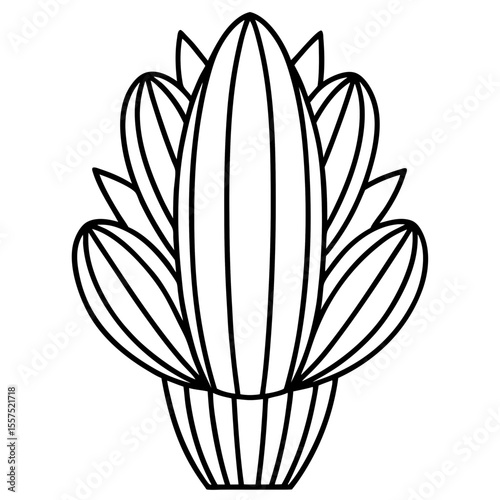 Cactus line art vector