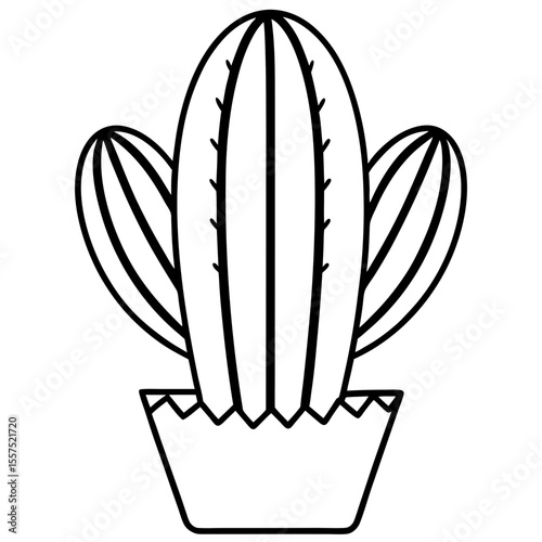 Cactus line art vector