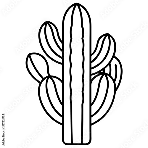 Cactus line art vector