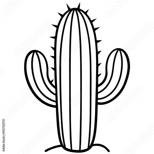 Cactus line art vector