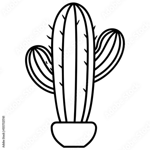 Cactus line art vector