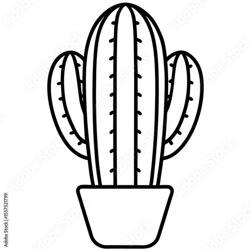 Cactus line art vector