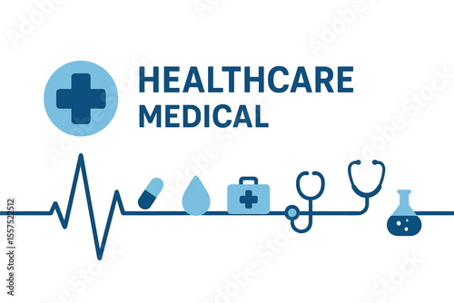 A banner featuring a medical theme with a heartbeat line design is available for healthcare purposes