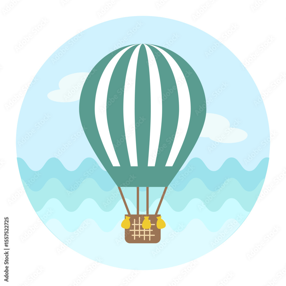 Naklejka premium Hot Air Balloon icon. Summer. Vacation