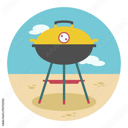 Grill BBQ cookout vector isolated icon