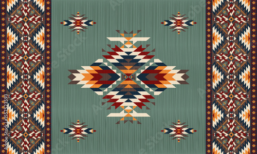 American tribal ethnic native pattern.Traditional Navajo,Aztec,Apache,Southwest and Mexican style fabric pattern.Abstract vector motifs pattern.For fabric,clothing,blanket,carpet,woven,wrap,decoration