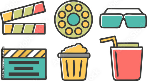 Cinema and Movie Icons Set