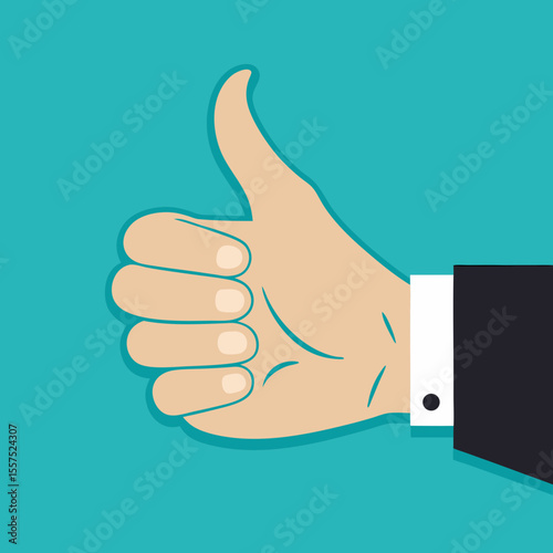 Thumb up.Flat style. Stock vector