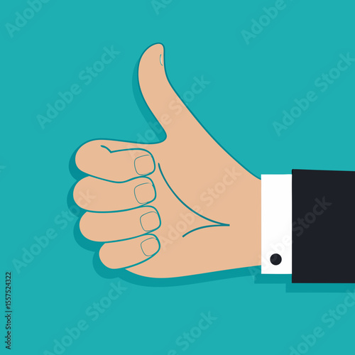 Thumb up.Flat style. Stock vector