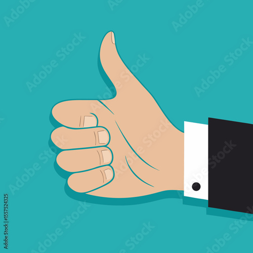 Thumb up.Flat style. Stock vector
