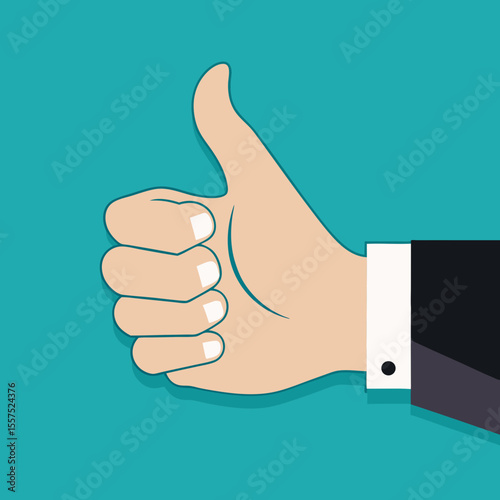 Thumb up.Flat style. Stock vector