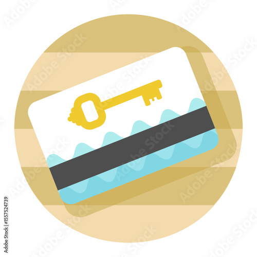 Electronic keycard icon. Summer. Vacation