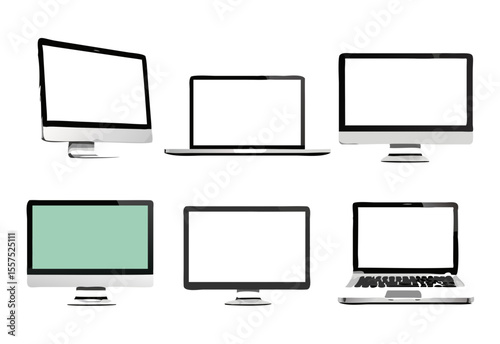 Set computer and laptop