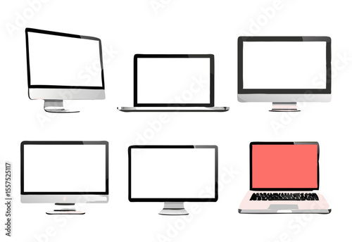 Set computer and laptop