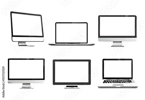 Set computer and laptop