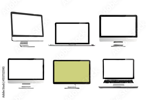 Set computer and laptop