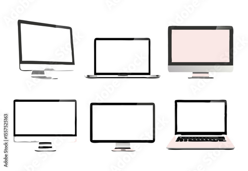 Set computer and laptop