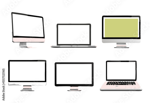 Set computer and laptop