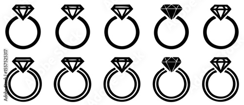 Diamond ring. Engagement ring. Vector