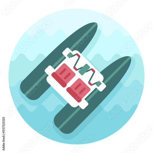 Pedalo boat beach icon. Summer. Vacation