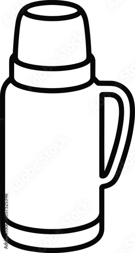 Vector Insulated Thermos Bottle: Hot Cold Drink Container.