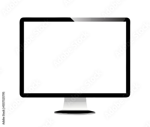 Realistic computer monitor. Vector illustration
