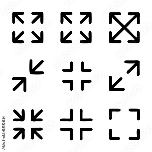 Full screen icons set. Vector
