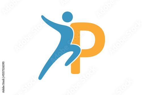 The logos include human health care, physiotherapy, human jump, and the letter p logo