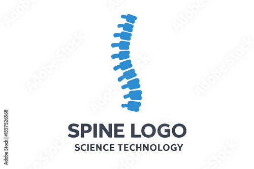 Template for designing a spine logo, an icon representing science and technology
