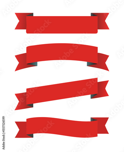 Free Download Red ribbons set. Red banners. Vector illustration - GFXLoad