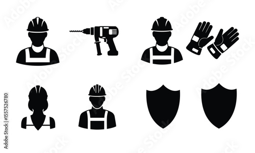 set of vector icons of different professions