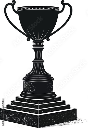A gleaming gold winner's trophy cup, an isolated icon of success and achievement, symbolizes victory in sport and competition