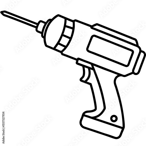 Electric Drill line art vector