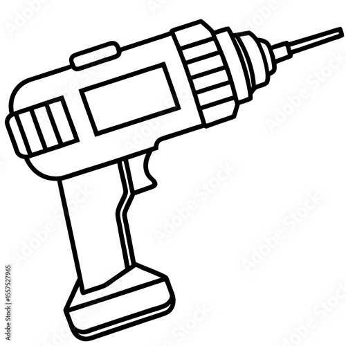 Electric Drill line art vector