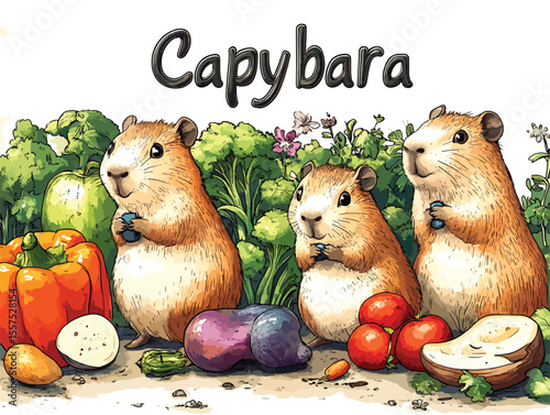  Whimsical Capybara Clipart for Kids.