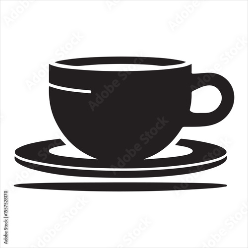 Steaming Coffee Cup Silhouette - A Moment of Warmth 