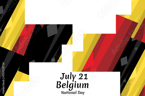 July 21, Belgium National Day. Happy Belgium National Day  Vector Illustration. Suitable for greeting card, poster and banner.